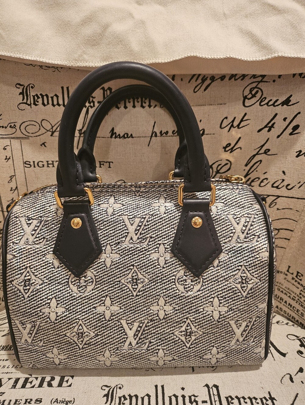 LOUIS VUITTON Speedy 20 Monoglam Bandouliere Jacquard Blue bag - Picture 2 of 16